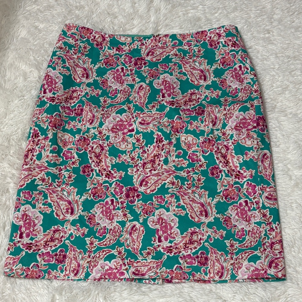 J. Crew Floral Printed Pencil Skirt In Size 8